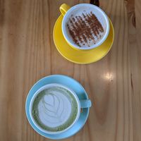 Matcha & chai latte at Bosque Urbano in San Jose