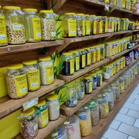 Jars with goods at Emporio Via Natural in Paraty