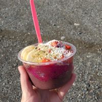 FooFoo bowl with fruit toppings and limited edition dragonfruit base! at Foo Foo's in Wasilla
