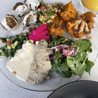 Mezz Plate (with vegan Pita) at Kazbah in Kensington