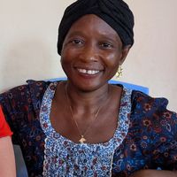 The very nice owner at Brimelia in Freetown