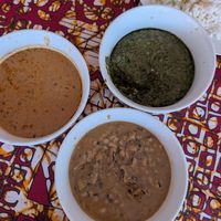 Three dishes at Brimelia in Freetown