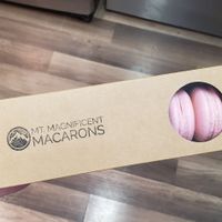Vegan rose vanilla macarons at Mt. Magnificent Macarons in Eagle River
