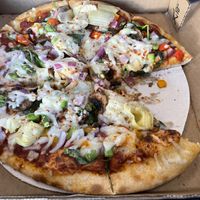 Delicious Veggie Delight pizza with vegan cheese❤️  at The Mac Shack & Specialties in Red Wing