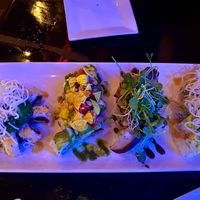 Left to Right, Veghead, Mufongo Bongo, Shroomazoom, I yam what I yam. at Pisces Sushi and Global Bistro in Dunedin