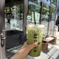 Matcha latte with cold foam  at E+Rose Wellness Cafe - Wedgewood in Nashville