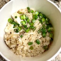 Vegan fried rice. Simple but good. Would add more veggie types next time    at Thai Chili 2 Go in Chandler