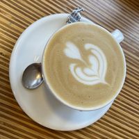 Oatmilk cappucino: tasty and mild  at Dagger Coffee in Utrecht