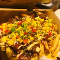 Jerk chicken loaded fries at 13th Element in Nottingham
