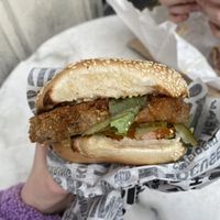 Vegan schnitzel   at B Bagel in London