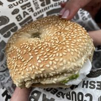 Vegan Cream Cheese and Avocado bagel  at B Bagel in London