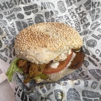 Vegan shawarma bagel  at B Bagel in London