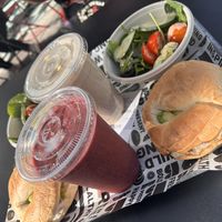 Cheeze and avocado bagel  at B Bagel in London