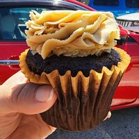 Chocolate cupcake at The Coffee Factory in Muskegon