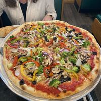 Vegetarian pizza with sauce  at Illiano's Grill in Norwich
