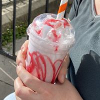 Strawberry coconut milkshake  at LouLou's in South Queensferry