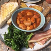 Vegan breakfast   at Castaways Tea Shop in Seaton Sluice