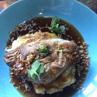 Pasty, mash, gravy   at Castaways Tea Shop in Seaton Sluice