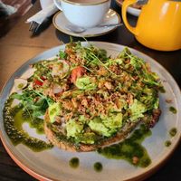 Avacodo sourbread toast at Castaways Tea Shop in Seaton Sluice