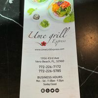 Ume grill at Ume Grill Express in Vero Beach