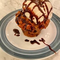Dark Chocolate Banana Bread Pudding served with Vanilla Soy Milk Ice Cream at Walt Disney World - The Plaza Restaurant in Lake Buena Vista