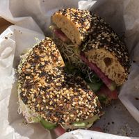 The radish was *chefs kiss* for presentation  at Hank's Bagels in Burbank