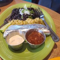 Rice, beans and salsa at Taco Boy in Folly Beach