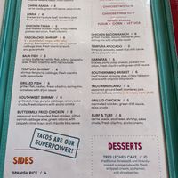 Taco menu   at Taco Boy in Folly Beach