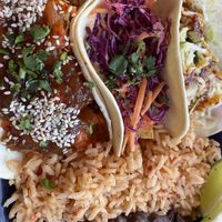 Kimchi, firecracker and avocado tacos   at Taco Boy in Folly Beach