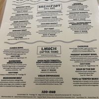 Menu  at Buena Onda Cafe in St Augustine