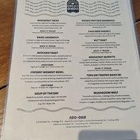 Menu at Buena Onda Cafe in St Augustine