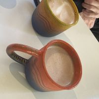 Chai latte and regular lattee  at Buena Onda Cafe in St Augustine