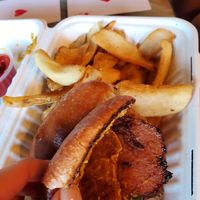 Kids burger and fries at The Joint Vegan Street Food in Colorado Springs