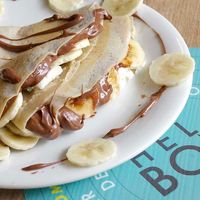 Banana and Haselnut cream crepe at Helado Bonito in Mexico City