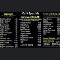 Menu at Moon Cafe in Queens