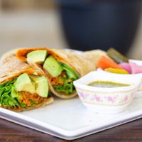 Tortilla Sandwiches Wrap (Vegan) - Rainbow veggie at Nang Sabai Cafe Artisan Bakery in Koh Samui