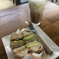 Iced Chai Latte + Avocado Bagel  at Nang Sabai Cafe Artisan Bakery in Koh Samui