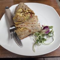 Scrambled tofu wrap  at Nang Sabai Cafe Artisan Bakery in Koh Samui