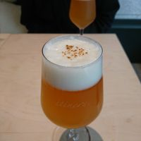Fruity beer with Apple cinnamon syrup at Vegan Bistro Jangara in Tokyo