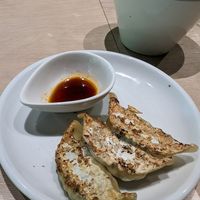 Vegan gyoza as part of the set menu at Vegan Bistro Jangara in Tokyo