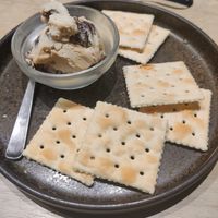 "butter" with raisins and crackers at Vegan Bistro Jangara in Tokyo