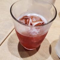 Pomegranate and goji berry soda at Vegan Bistro Jangara in Tokyo