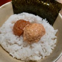 Mentaiko rice as a side dish at Vegan Bistro Jangara in Tokyo