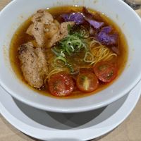 Taiwanese spicy noodles. Pretty goodd  at Vegan Bistro Jangara in Tokyo