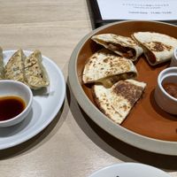 Quesadillas and gyoza   at Vegan Bistro Jangara in Tokyo