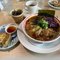 Vegan Kobonshan w/side of gyoza at Vegan Bistro Jangara in Tokyo
