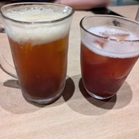 Cola and goji berry and pomegranate soda at Vegan Bistro Jangara in Tokyo