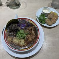 Kobonchan ramen and karaage  at Vegan Bistro Jangara in Tokyo