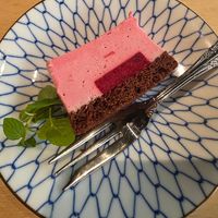 Raspberry chocolate cake at Vegan Bistro Jangara in Tokyo