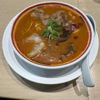 Hot and spicy bowl of deliciousness AKA Ramen Karabon😄  at Vegan Bistro Jangara in Tokyo